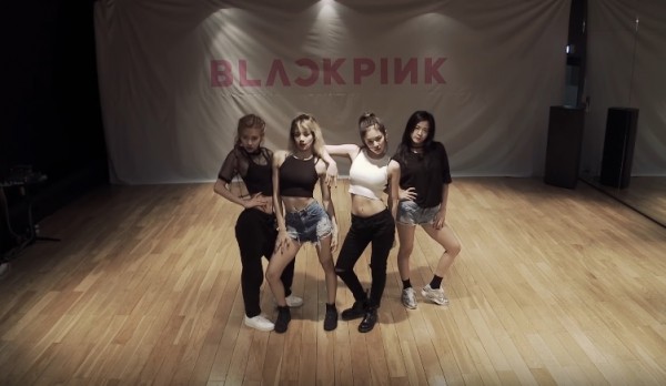 BLACKPINK in a dance practice video of "WHISTLE."