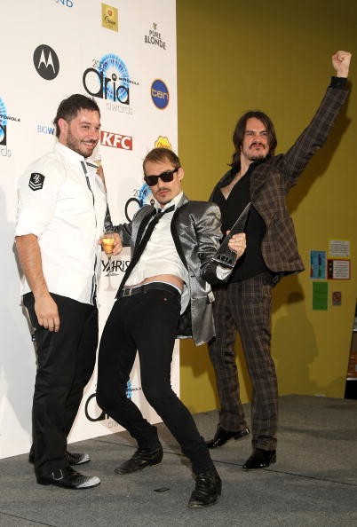 Ben Gillies, Daniel Johns and Chris Joannou of Silverchair speak at the press conference following the receipt of their fifth award for their album 'Young Modern' at the 2007 ARIA Awards.