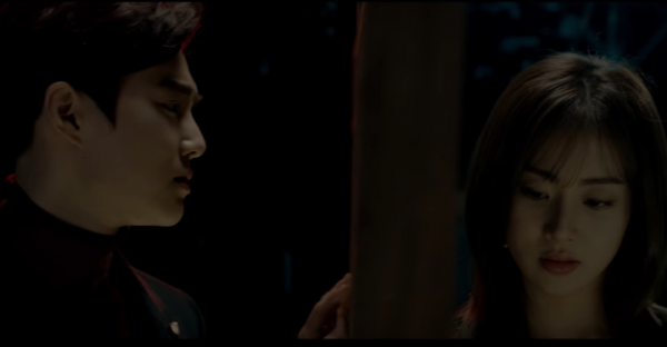EXO's Suho and Kang Sora in "Curtain" MV, a collaboration between Suho and pianist Song Young Joo. 