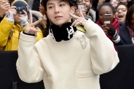 Big Bang leader G-Dragon during the Chanel Fashion Show during Paris Fashion Week : Haute Couture F/W 2017-2018.