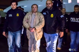 El Chapo in US custody after his extradition from Mexico.