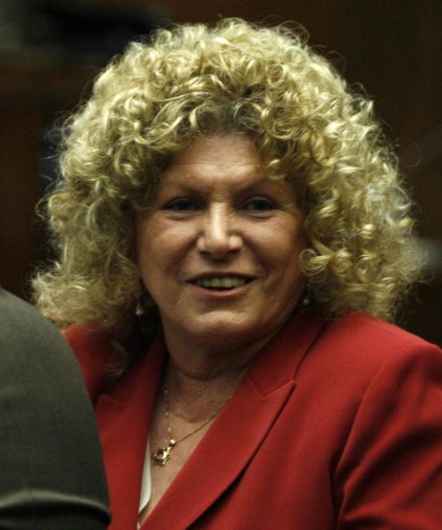 Former defense attorney Leslie Abramson laughed as she sits in court during the murder trial of music producer Phil Spector on May 2, 2007 in Los Angeles. 