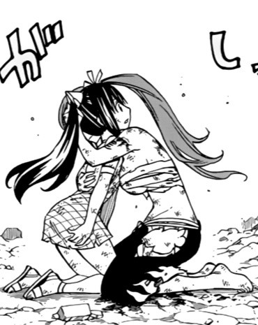 Erza hugs Wendy in 'Fairy Tail' chapter 520