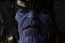 Thanos appears to Ronan and Nebula in a scene from 