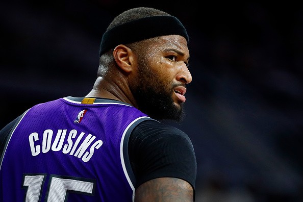 DeMarcus Cousins #15 of the Sacramento Kings looks on while playing the Detroit Pistons at the Palace of Auburn Hills on Jan. 23, 2017 in Auburn Hills, Michigan.