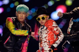 BIGBANG's T.O.P and G-Dragon perform at K-Collection in Seoul.