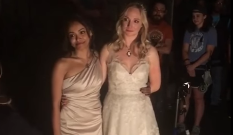 Candice King in a bridal gown confirms the Steroline wedding happening in "The Vampire Diaries" Season 8 finale.