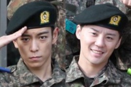 BIGBANG's T.O.P and JYJ's Junsu started their military training on Feb. 9.