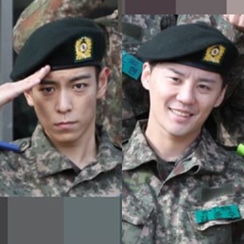 BIGBANG's T.O.P and JYJ's Junsu started their military training on Feb. 9.