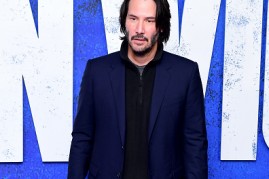  The image features Keanu Reeves, the star of the “John Wick” movie. 
