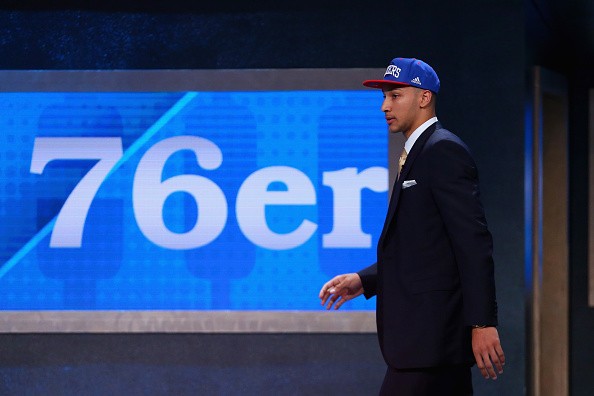 Ben Simmons walks on stage after being drafted first overall by the Philadelphia 76ers in the first round of the 2016 NBA Draft.