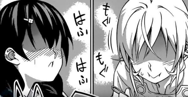 Erina and Megumi taste each other's dish in 'Shokugeki no Soma' chapter 203