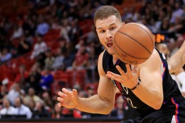 Blake Griffin of the LA Clippers chases down a loose ball during a game against the Miami Heat at American Airlines Arena on Dec. 16, 2016 in Miami, Florida. 