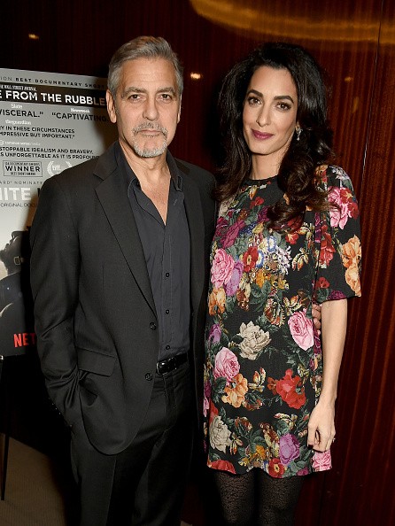Hollywood power couple George and Amal Clooney during the Netflix special screening and reception of The White Helmets.