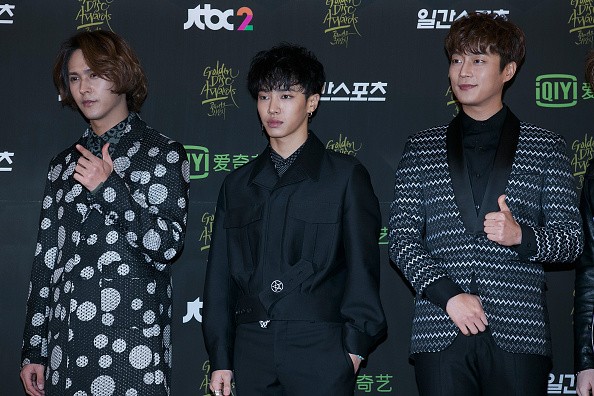 Highlight members Son Dong Woon, Lee Gi Kwang,Yoon Doo Joon pose for the camera during the 30th Golden Disc Awards.