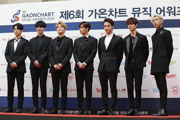 The Boy band GOT7 attends the 6th Gaon Chart K-Pop Awards on February 22, 2017 in Seoul, South Korea.