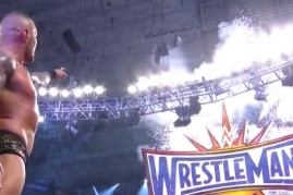 Randy Orton celebrates after winning Royal Rumble 2017