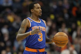 Brandon Jennings of the New York Knicks in the game against the Denver Nuggets on Dec. 17, 2016 in Denver, Colorado. 