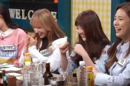KPop idols Cheng Xiao, Jung Chae Yeon, and Solbin sharing good times together in tvN's 'Life Bar'.