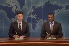 Colin Jost and Michael Che hosts 'Weekend Update' on 'Saturday Night Live'