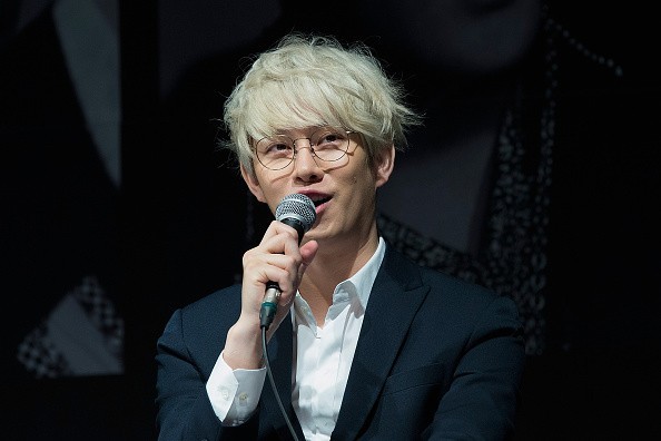 Heechul during a press conference for Super Junior's 10th anniversary.
