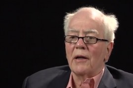 Jimmy Breslin talks with New York Times columnist Jim Dwyer in 2007, three years after his retirement.