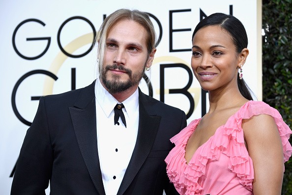 Zoe Saldana and husband Marco Perego attend the 74th Annual Golden Globe Awards at The Beverly Hilton Hotel on Jan. 8, 2017 in Beverly Hills, California. 