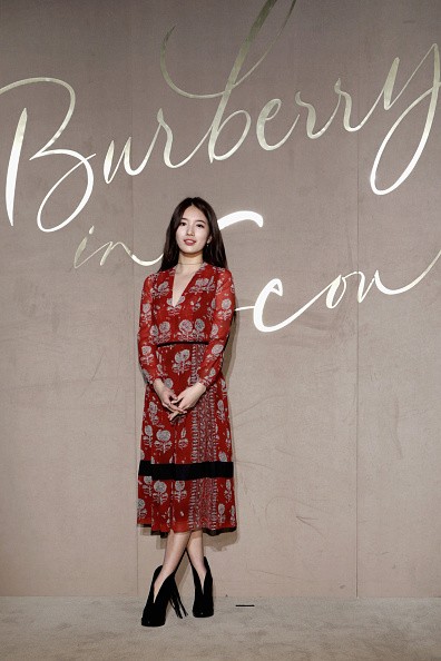 Miss A's Suzy attends the opening of Burberry Seoul Flagship Store.