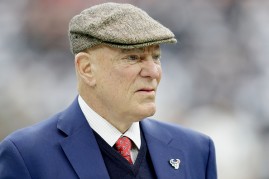 Houston Texans owner Bob McNair walks on the field before his team plays the Oakland Raiders in the AFC Wild Card game on Jan. 7, 2017 in Houston, Texas. 