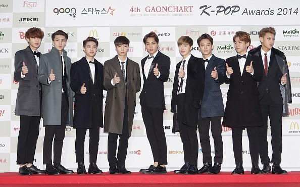 EXO members arrive at the 4th Gaon Chart K-pop Awards.