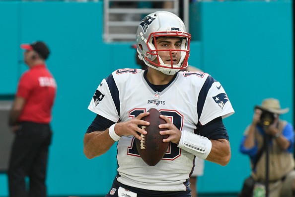 Jimmy Garoppolo during the game against the Miami Dolphins at Hard Rock Stadium on Jan. 1, 2017 in Miami Gardens, Florida. 