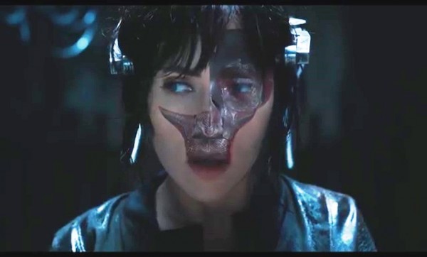 A scene from 'Ghost in the Shell' featuring Scarlett Johansson as major Killian.