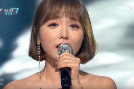 South Korean trot singer Hong Jin Young during her performance at 'M Countdown'.