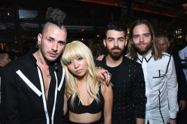 Recording artists Cole Whittle, Jinjoo Lee, Joe Jonas, and Jack Lawless of DNCE at a celebration of music with Republic Records