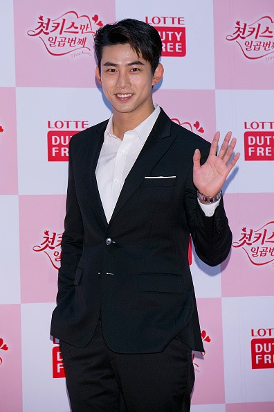  2PM's Taecyeon during the press conference for Lotte Duty Free - Web Drama '7 First Kisses'.