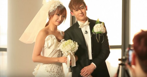 f(x)'s Victoria and 2PM's Nichkhun tied the knot on MBC's 'We Got Married.'