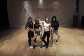 BLACKPINK members during their dance practice for song 