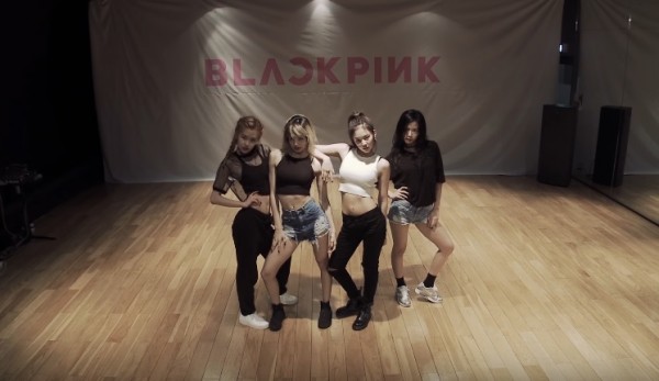 BLACKPINK members during their dance practice for song "WHISTLE."