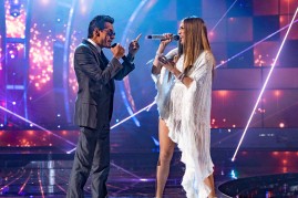 Marc Anthony and Jennifer Lopez perform onstage during The 17th Annual Latin Grammy Awards at T-Mobile Arena on Nov. 17, 2016 in Las Vegas, Nevada. 