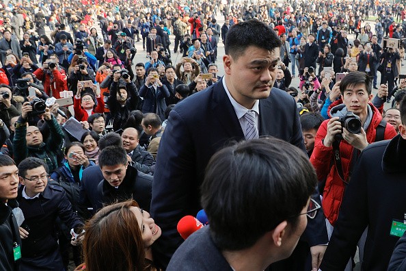 Yao Ming arrives at the Great Hall of the People to attend the opening ceremony of the Chinese People's Political Consultative Conference (CPPCC) on March 3, 2017 in Beijing, China.