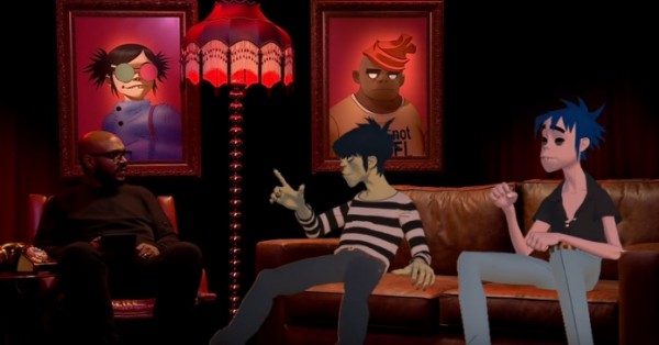Gorillaz doing a live interview for the first time