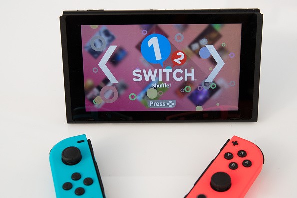 The new Nintendo Switch game console is displayed at a pop-up Nintendo venue in Madison Square Park, March 3, 2017 in New York City.