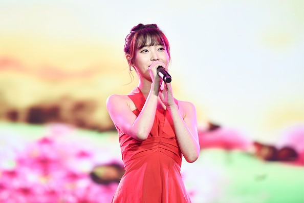 Hallyu star IU during her concert in Wuhan, Hubei Province of China.