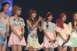 KPOp group LABOUM during the launch of their single album 'PETIT MACARON' in Seoul, South Korea. 
