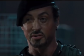 Sylvester Stallone in a scene from the movie 'The Expendables'.