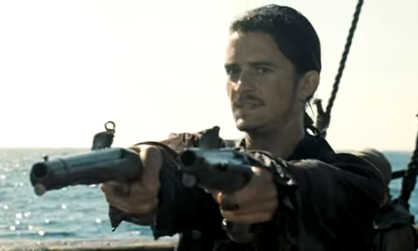 Orlando Bloom as Will Turner in a scene from 'Pirates of the Caribbean: At World's End'.