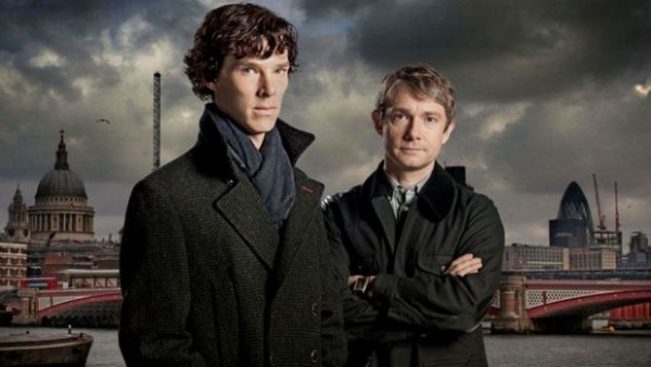 Benedict Cumberbatch and Martin Freeman plays Sherlock Holmes and John Watson, respectively, in BBC series "Sherlock."