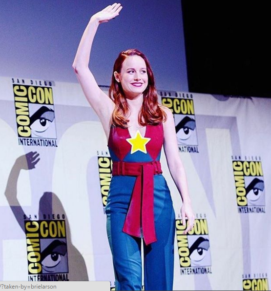 Brie Larson announced as "Captain Marvel" at the San Diego Comic-Con.
