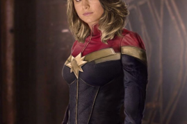 Actress Brie Larson in a promotional image as Captain Marvel.