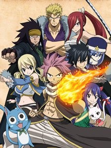 These are some of the characters of "Fairy Tail" headed by Natsu and Lucy.